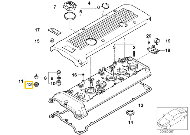 S54 Rocker Cover Stud Grommet
